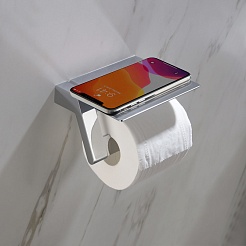 Timo Бумагодержатель с полкой для телефона Selene 10043/00 хром – фотография-3